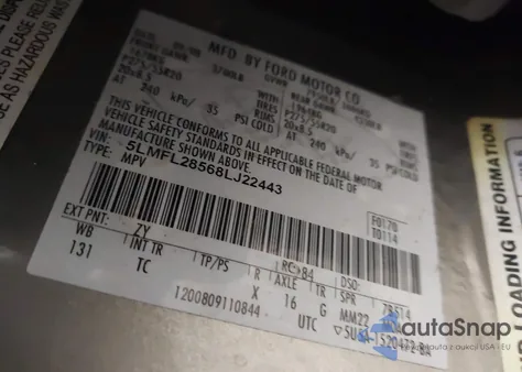 2008 Lincoln Navigator L из США, поврежденный, VIN 5LMFL28568LJ22443